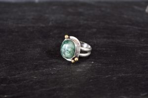Green Goddess Emerald Sterling Silver Ring