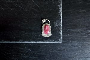 ruby and sterling silver pendant